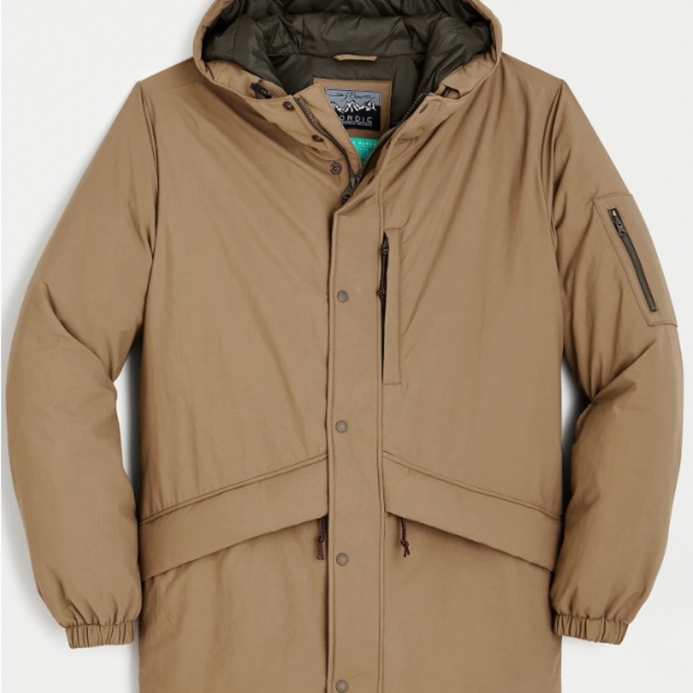 J Crew Men's Tan Hooded Winter Jacket Parka